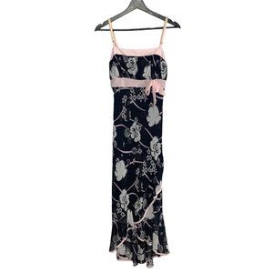 Vintage 90s Windsor Ruched Bust Chiffon Slip Dress Medium